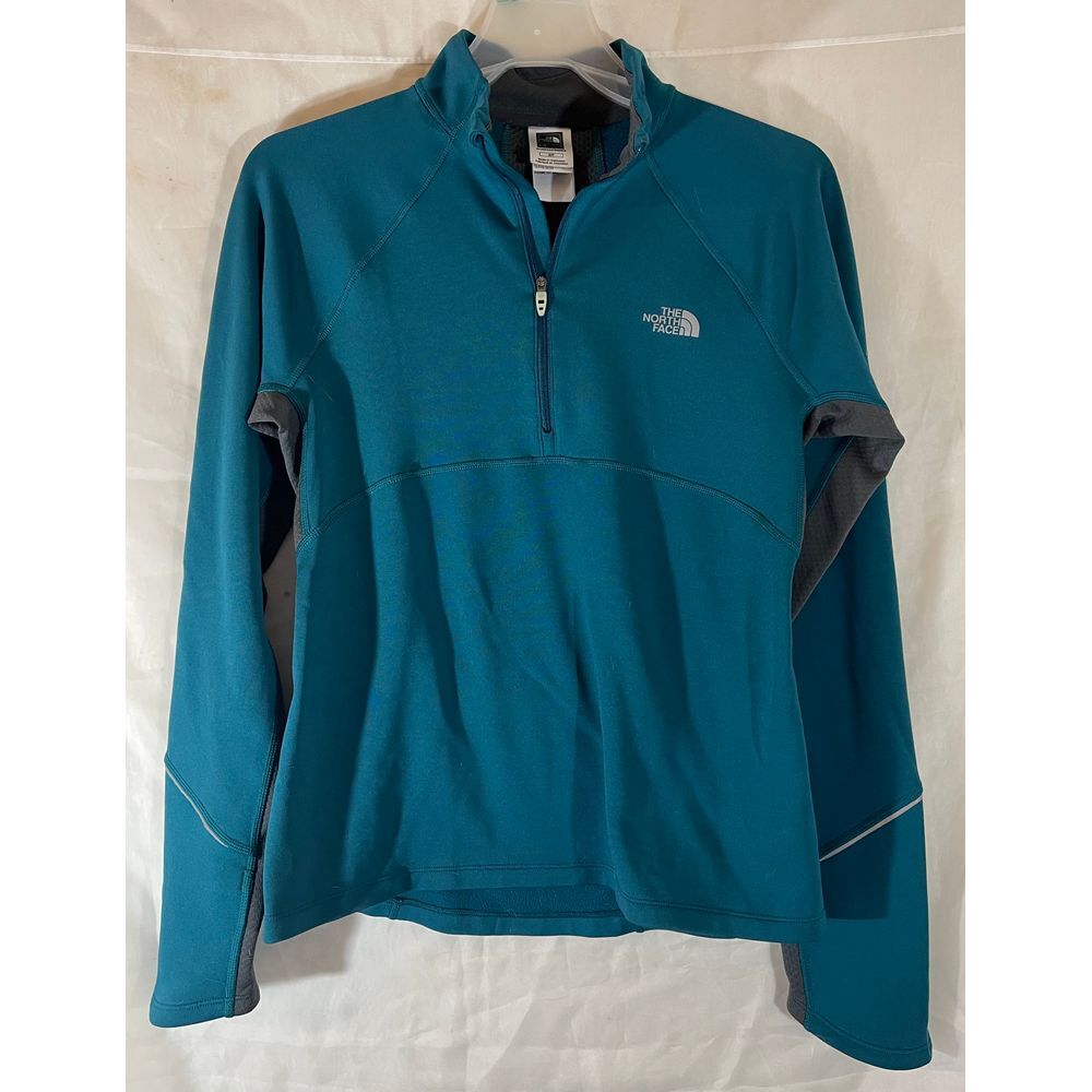 The North Face Women's 1/4 Zip Performance‎ Teal Athletic Running Jacket S